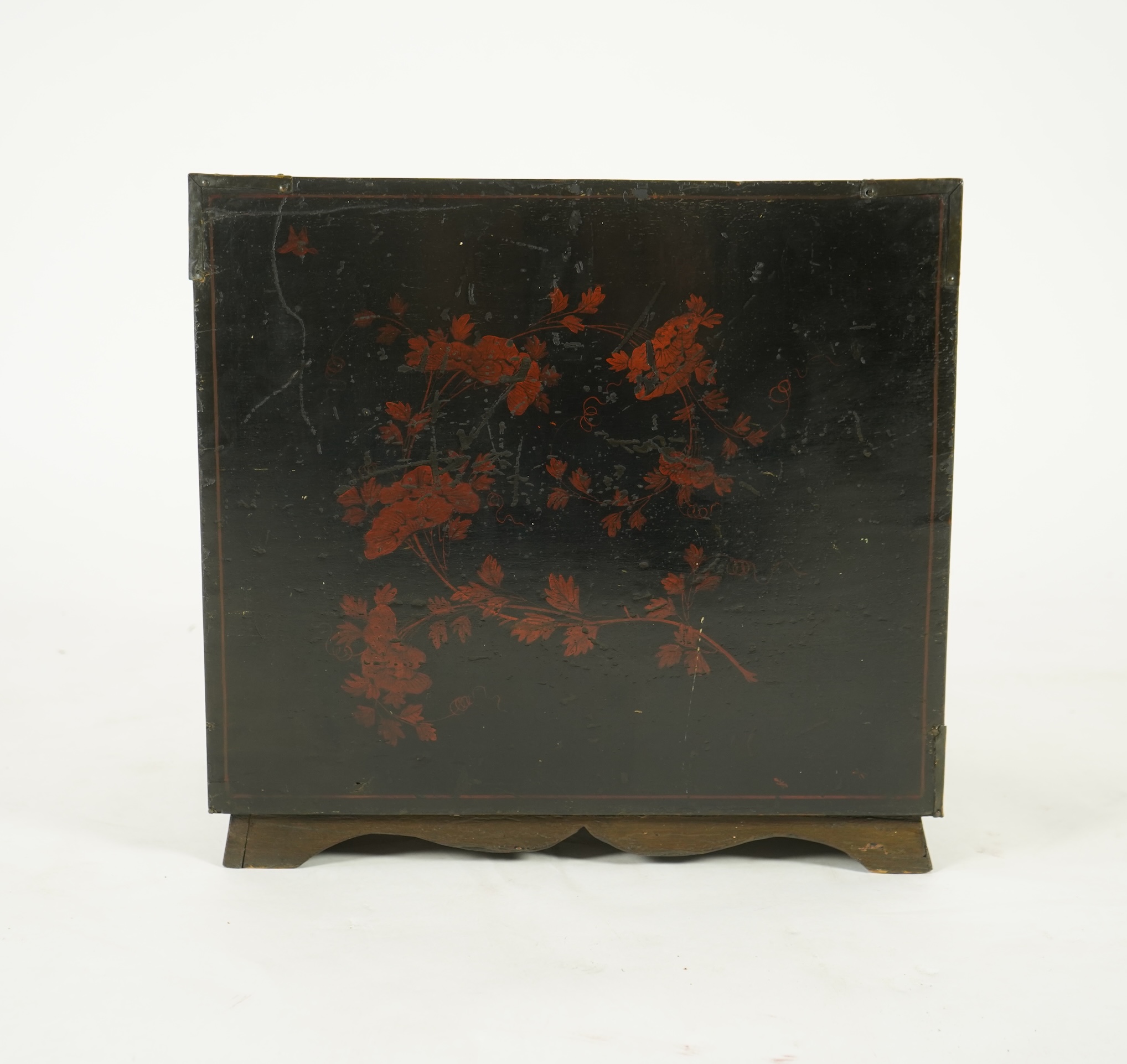 A George I black japanned table cabinet, c.1720